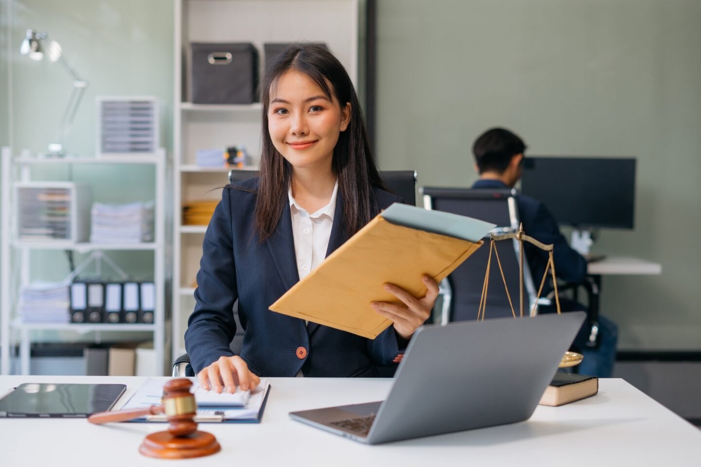 Lawyer and businesswoman or judge Consult with clients, legal and legal services.