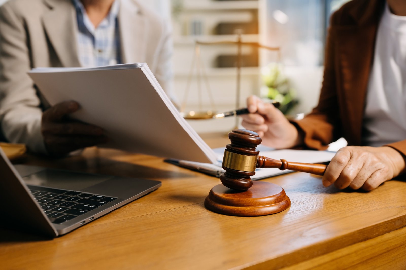 Teamwork of business lawyer meeting working hard about legal legislation.